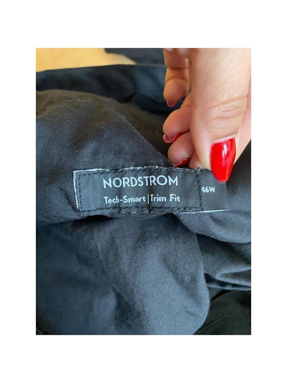 Nordstrom BNWOT Tech-Smart Trim Fit pants Trousers black chinos flat front - Picture 7 of 9